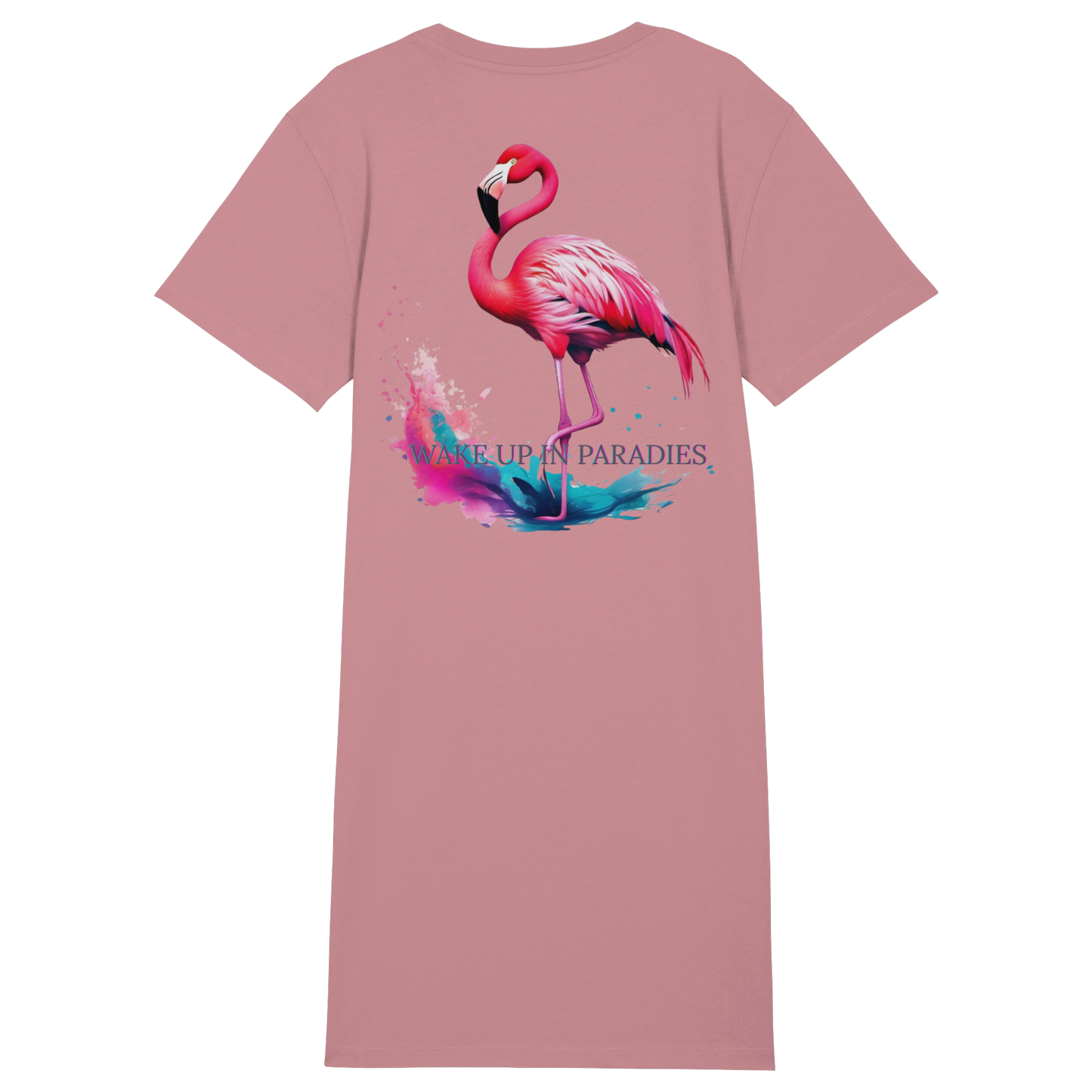 Ladys Flamingo LongShirt - Ladies Organic Shirt Dress