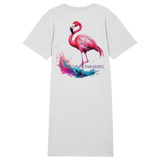 Ladys Flamingo LongShirt - Ladies Organic Shirt Dress