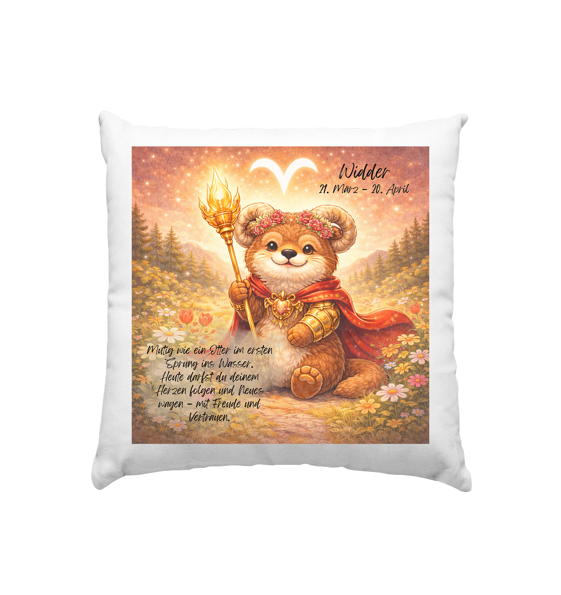 Horoskop Tasse Widder - Kissen 40x40cm