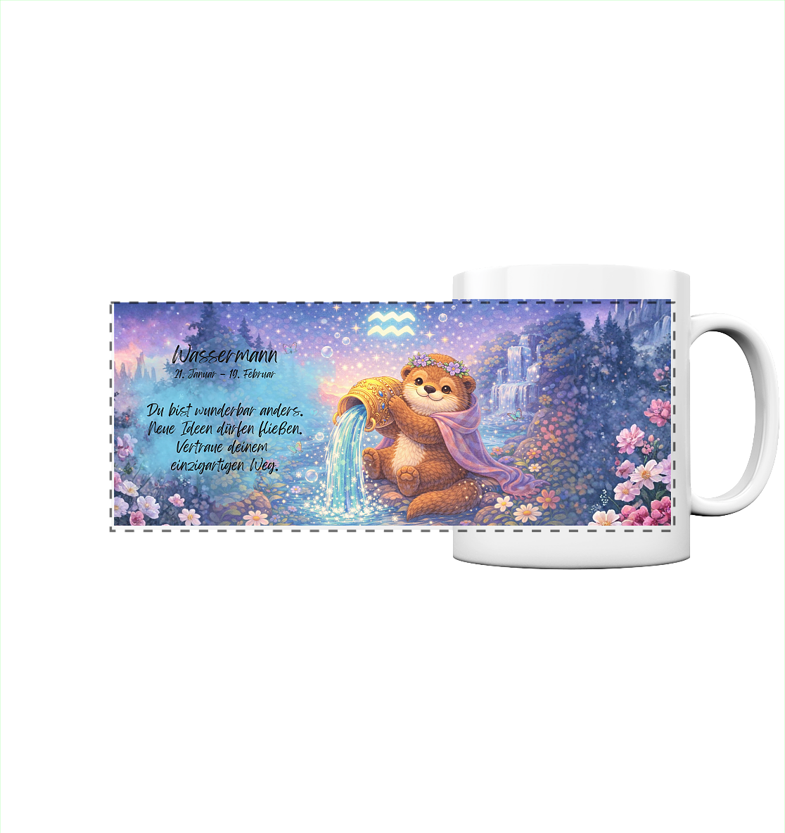 Horoskop Tasse - Wassermann Punkte - Panorama Tasse