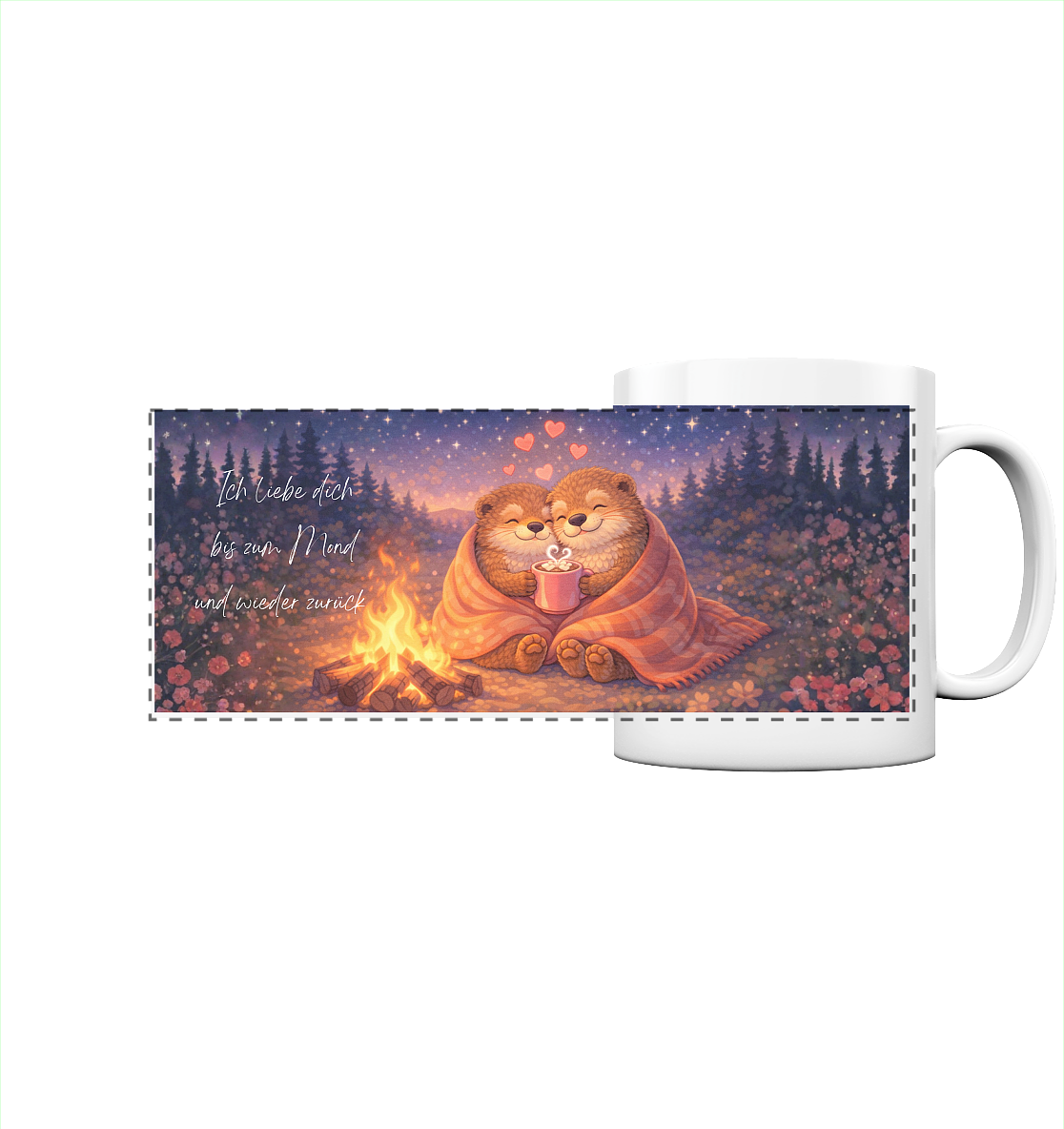 Otter- Ich liebe dich bis zum Mond und wieder zurück - Panorama Tasse