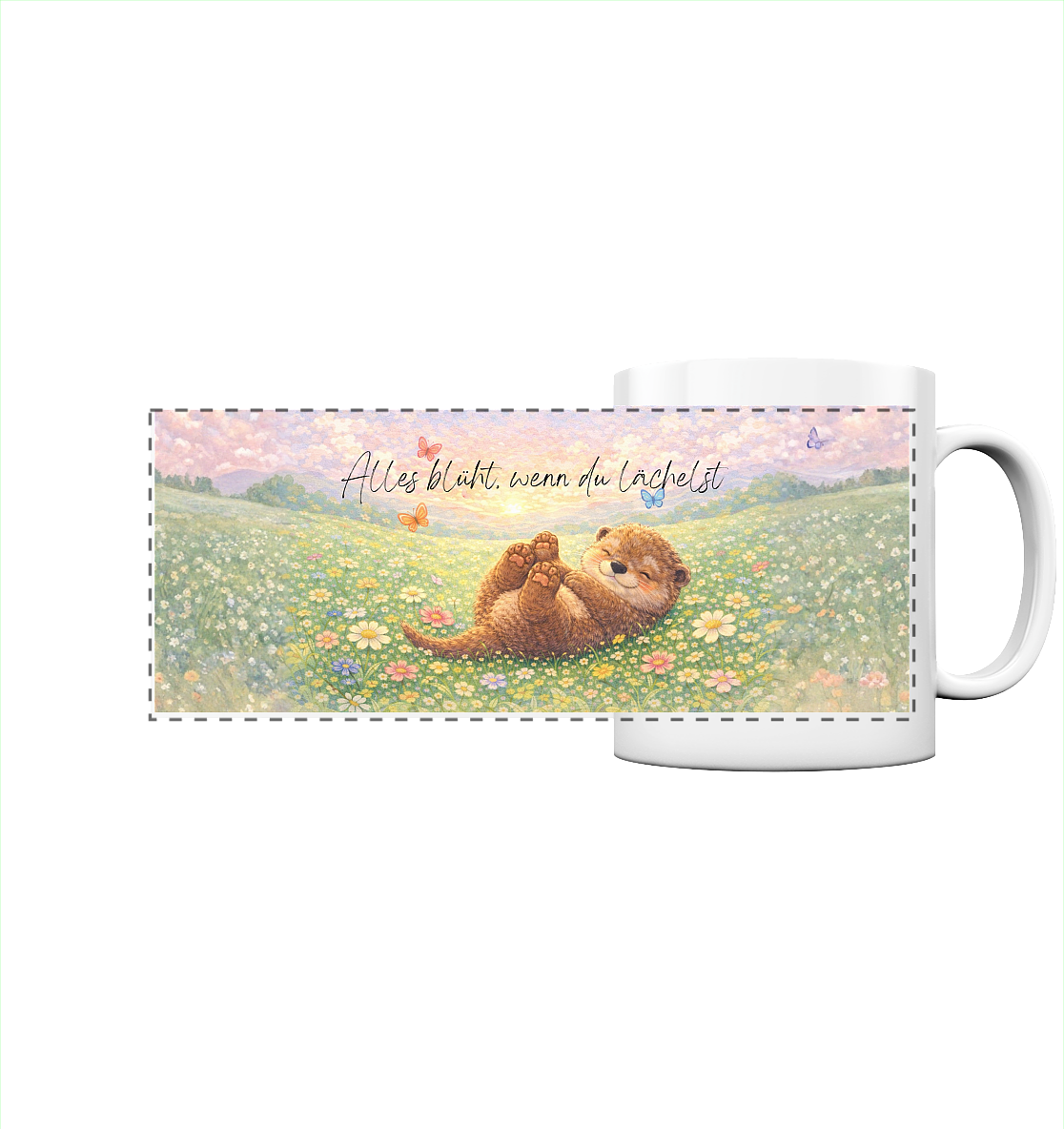Alles blüht wenn du lächelst - Panorama Tasse