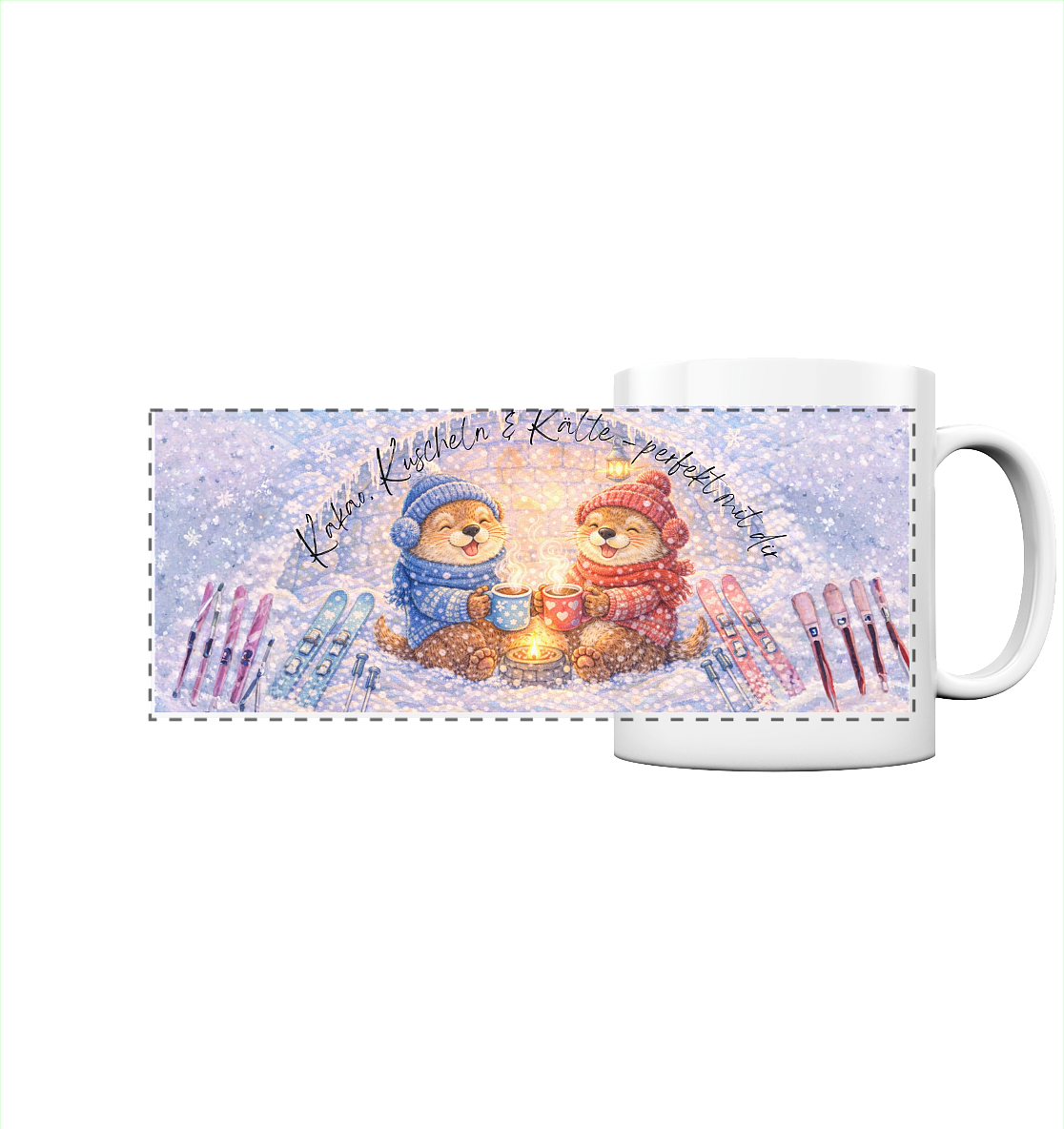 Kakao, Kuscheln & Kälte perfekt mit dir - Panorama Tasse