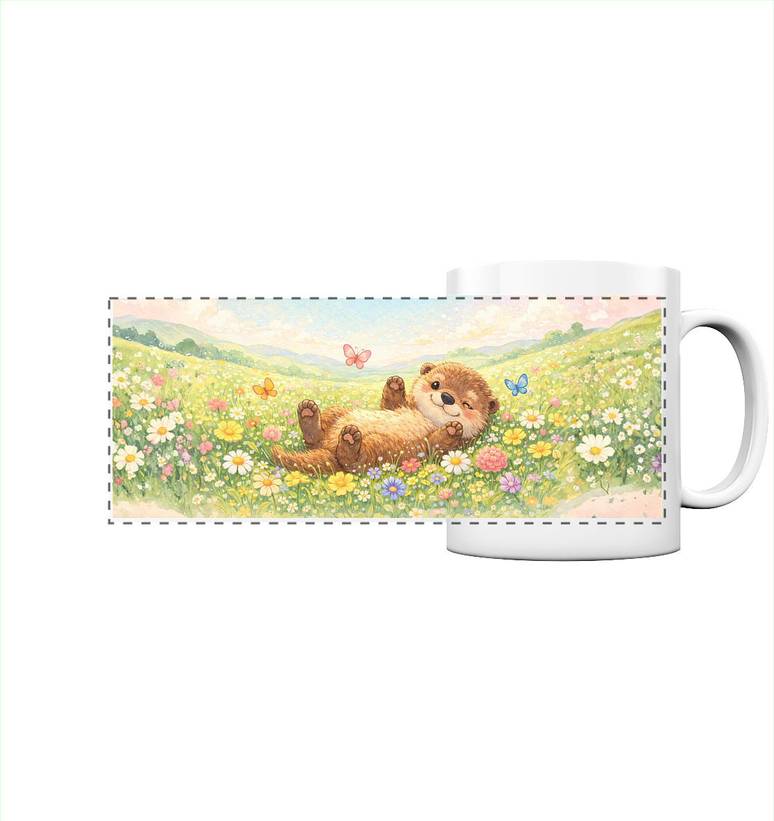 Otter - Blumenwiese - Panorama Tasse