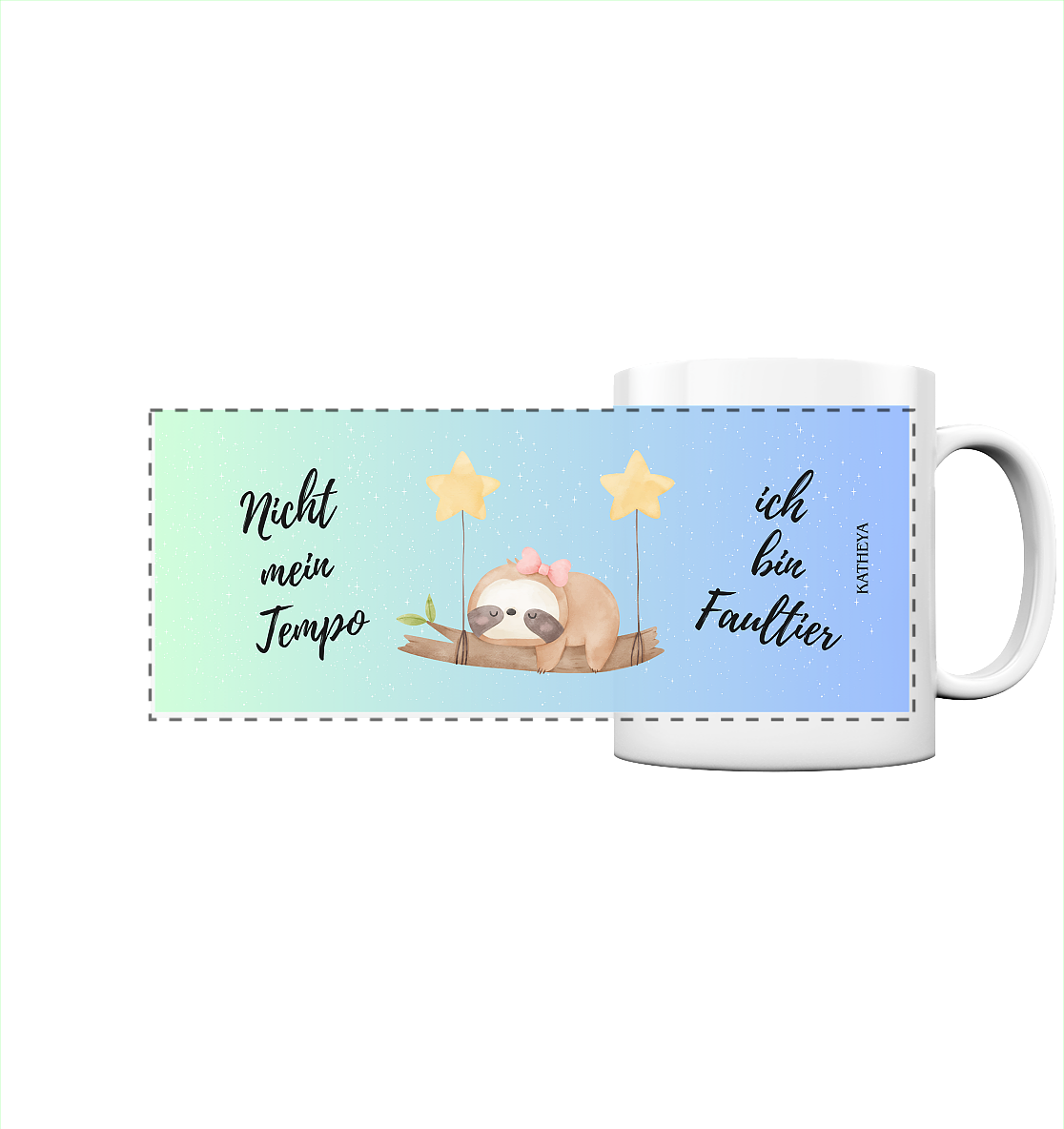 Faultier-nicht mein Tempo, ich bin Faultier - Panorama Tasse