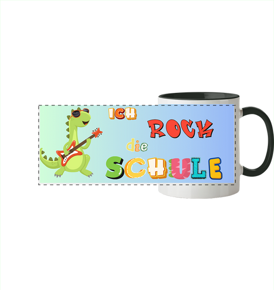 Schulanfang- Ich Rock die Schule - Panorama Tasse zweifarbig