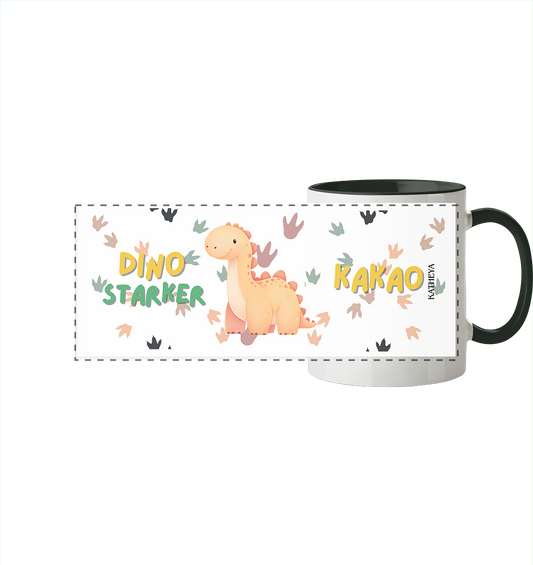 Dino starker Kaffee - Panorama Tasse zweifarbig
