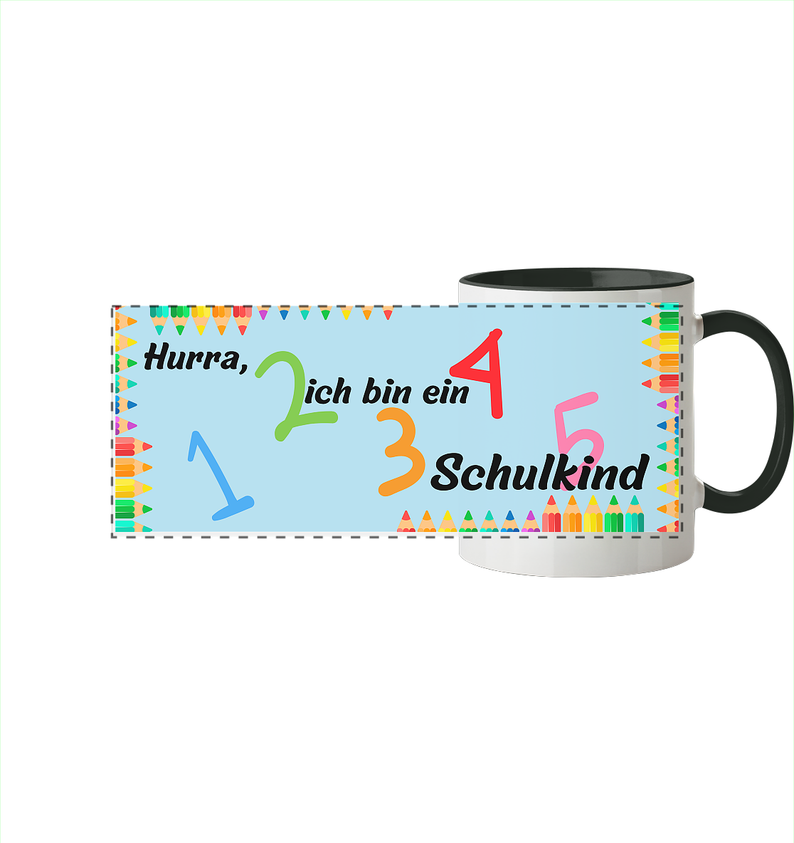 Schulanfang 2025 - Panorama Tasse zweifarbig