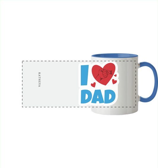 Vatertags Geschenk-I <3 Dad - Panorama Tasse zweifarbig
