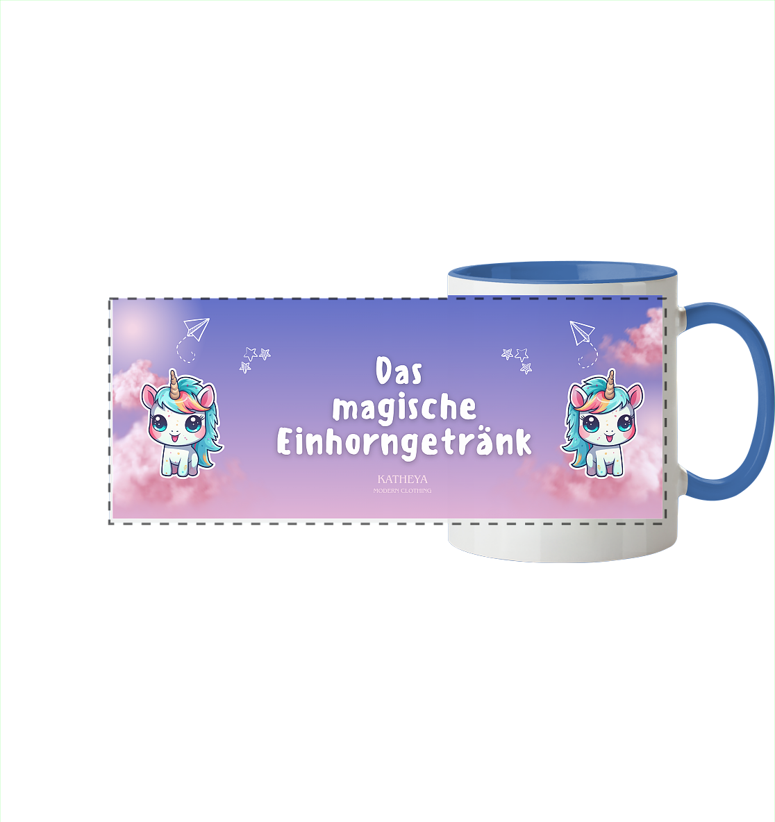 Einhorn- Das magische Einhorngeränk - Panorama Tasse zweifarbig