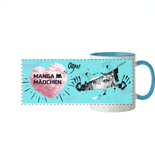 Manga Mädchen - Panorama Tasse zweifarbig
