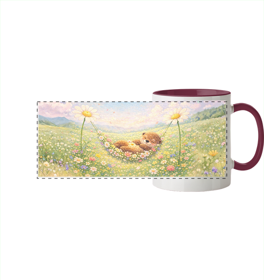 Otter - Blumenhängematte - Panorama Tasse zweifarbig