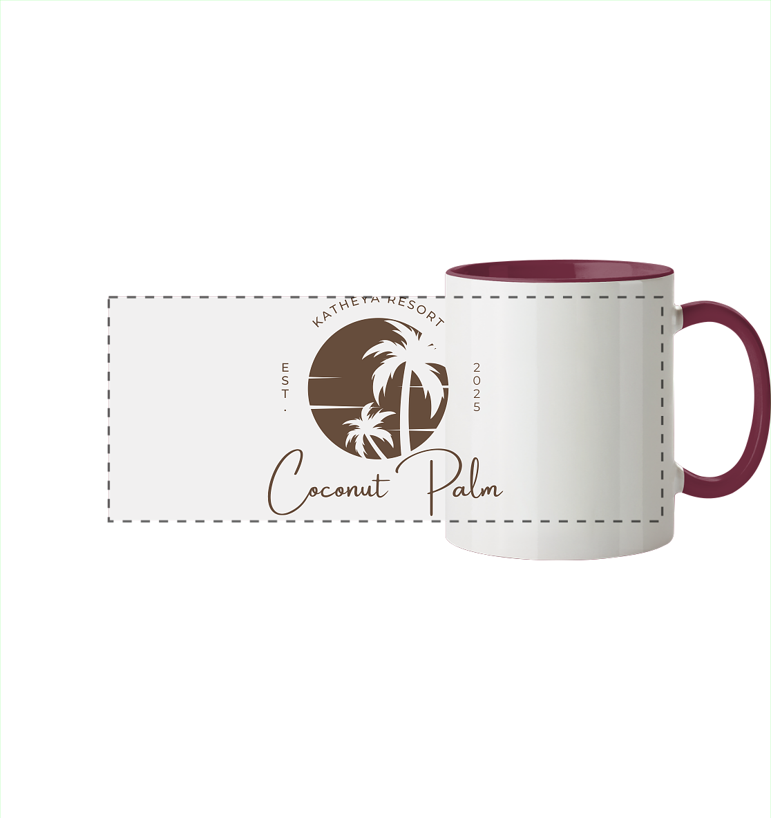 Katheya - Coconut Palm - Panorama Tasse zweifarbig