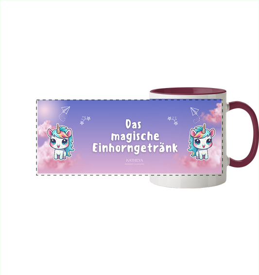Einhorn- Das magische Einhorngeränk - Panorama Tasse zweifarbig