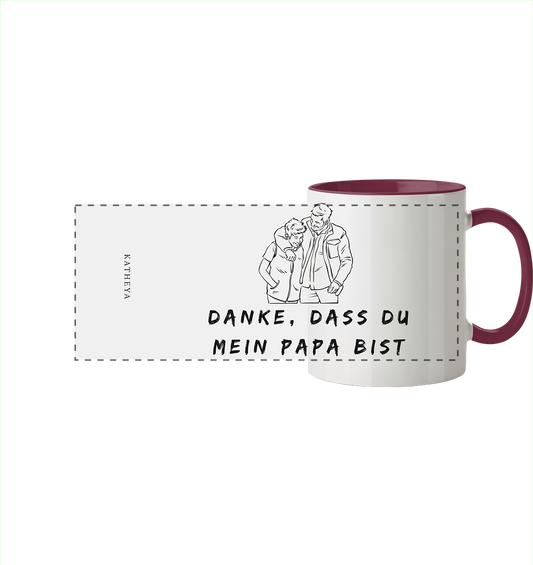 Vatertags Geschenk-Danke, dass du mein Papa bist - Panorama Tasse zweifarbig