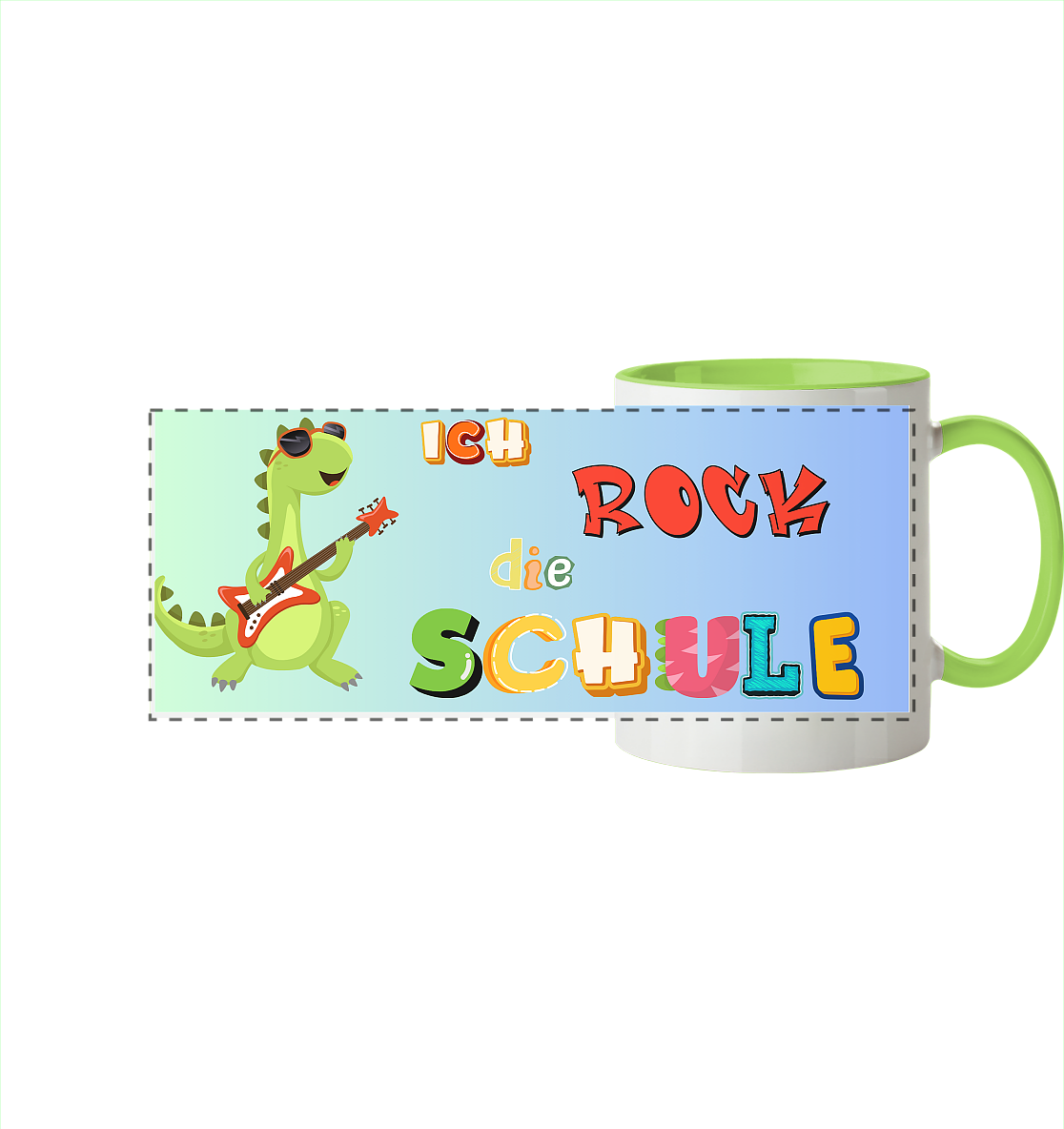Schulanfang- Ich Rock die Schule - Panorama Tasse zweifarbig