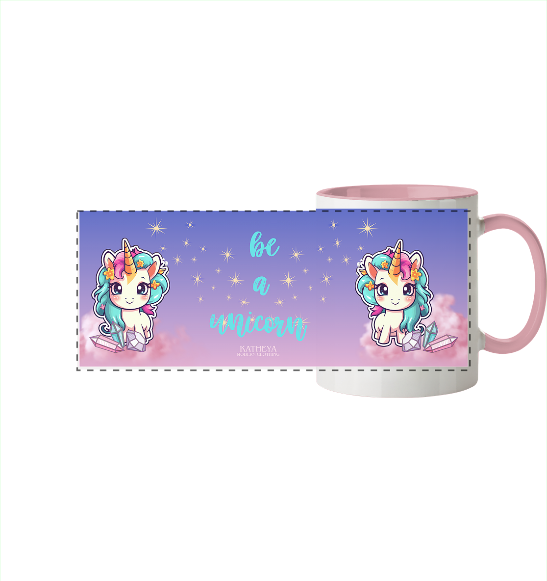 Einhorn - Be a Unicorn - Panorama Tasse zweifarbig