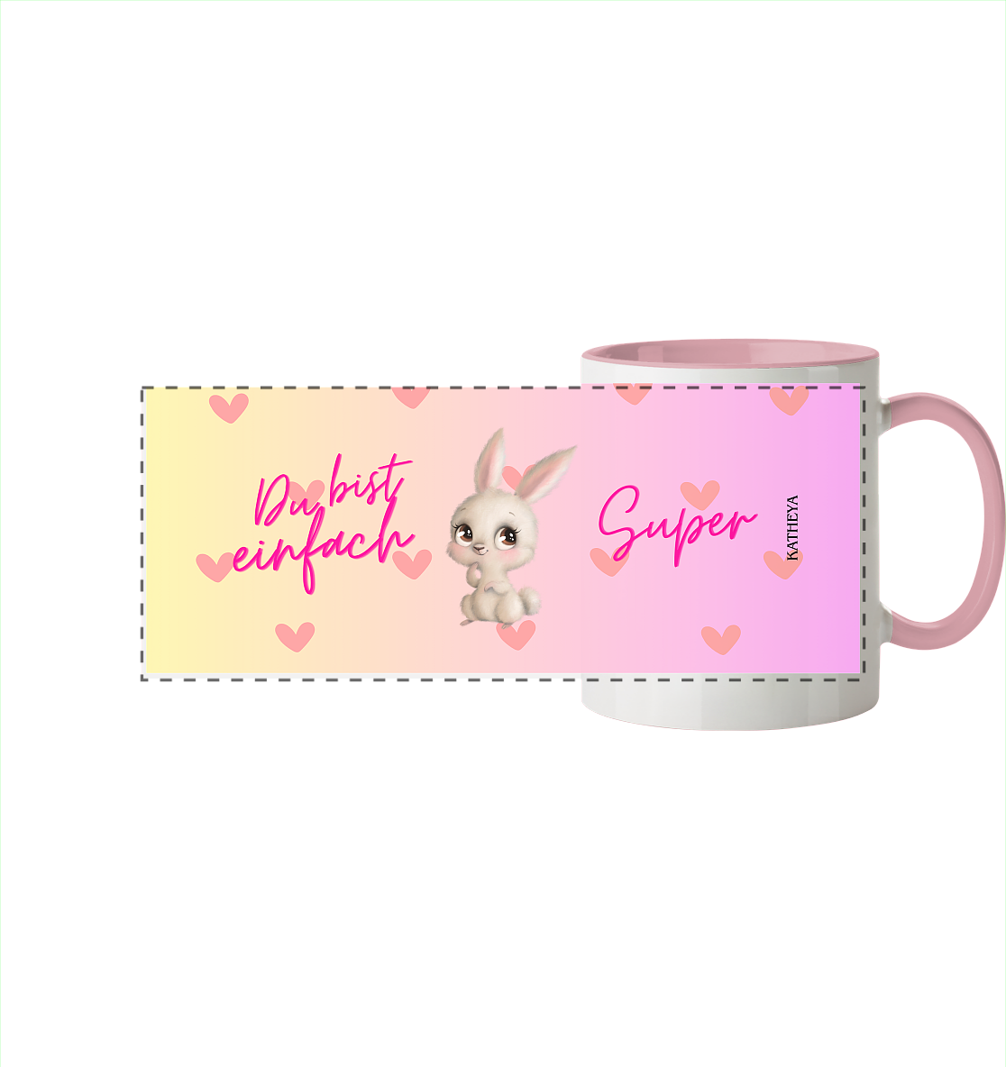 Hasi-Du bist einfach Super - Panorama Tasse zweifarbig