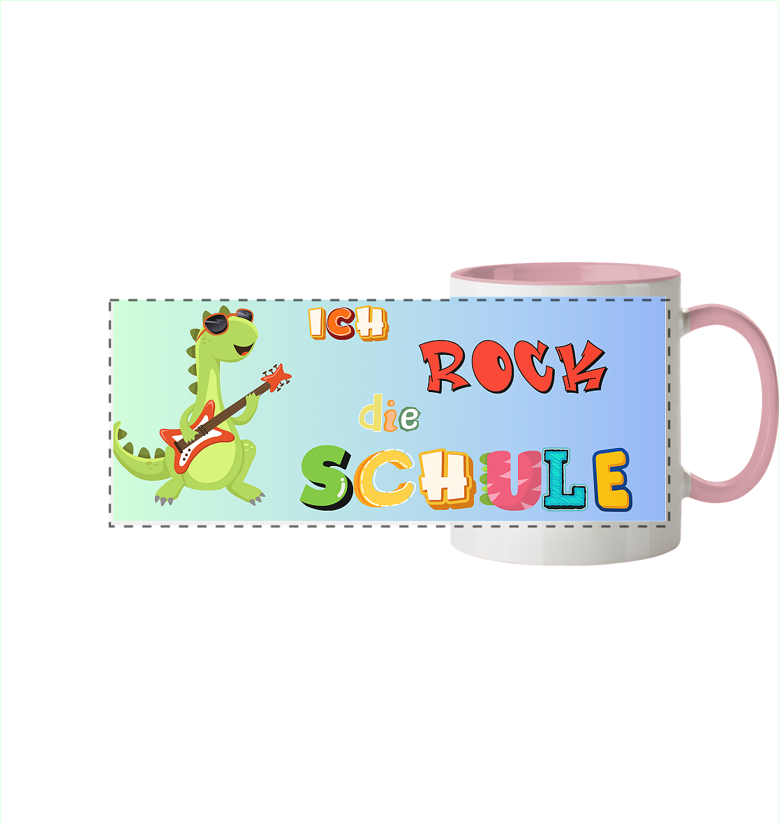 Schulanfang- Ich Rock die Schule - Panorama Tasse zweifarbig
