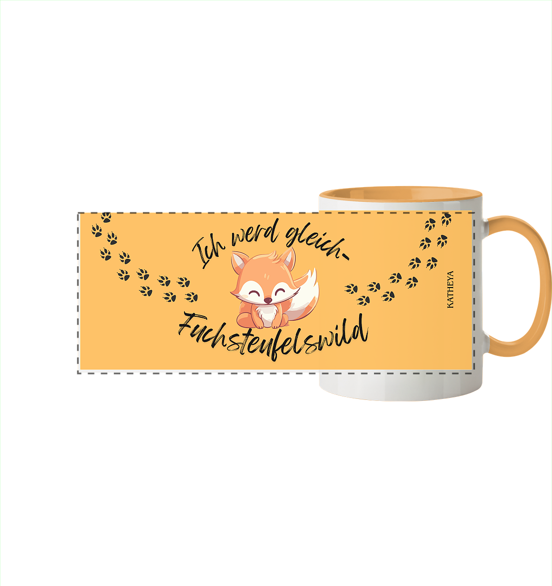 Fuchs - Ich werde gleich Fuchsteufelswild - Panorama Tasse zweifarbig