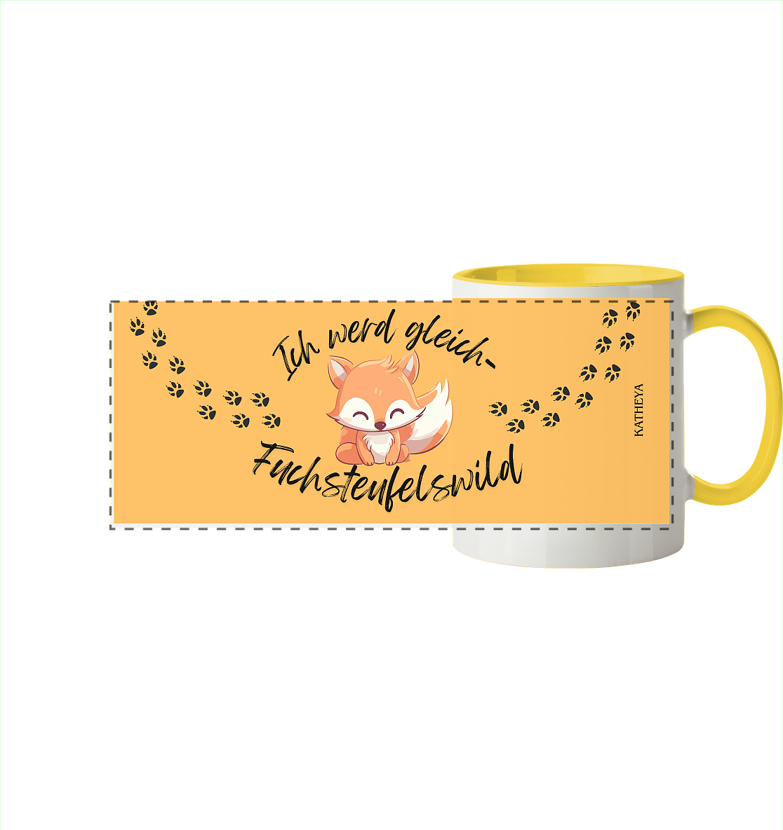 Fuchs - Ich werde gleich Fuchsteufelswild - Panorama Tasse zweifarbig