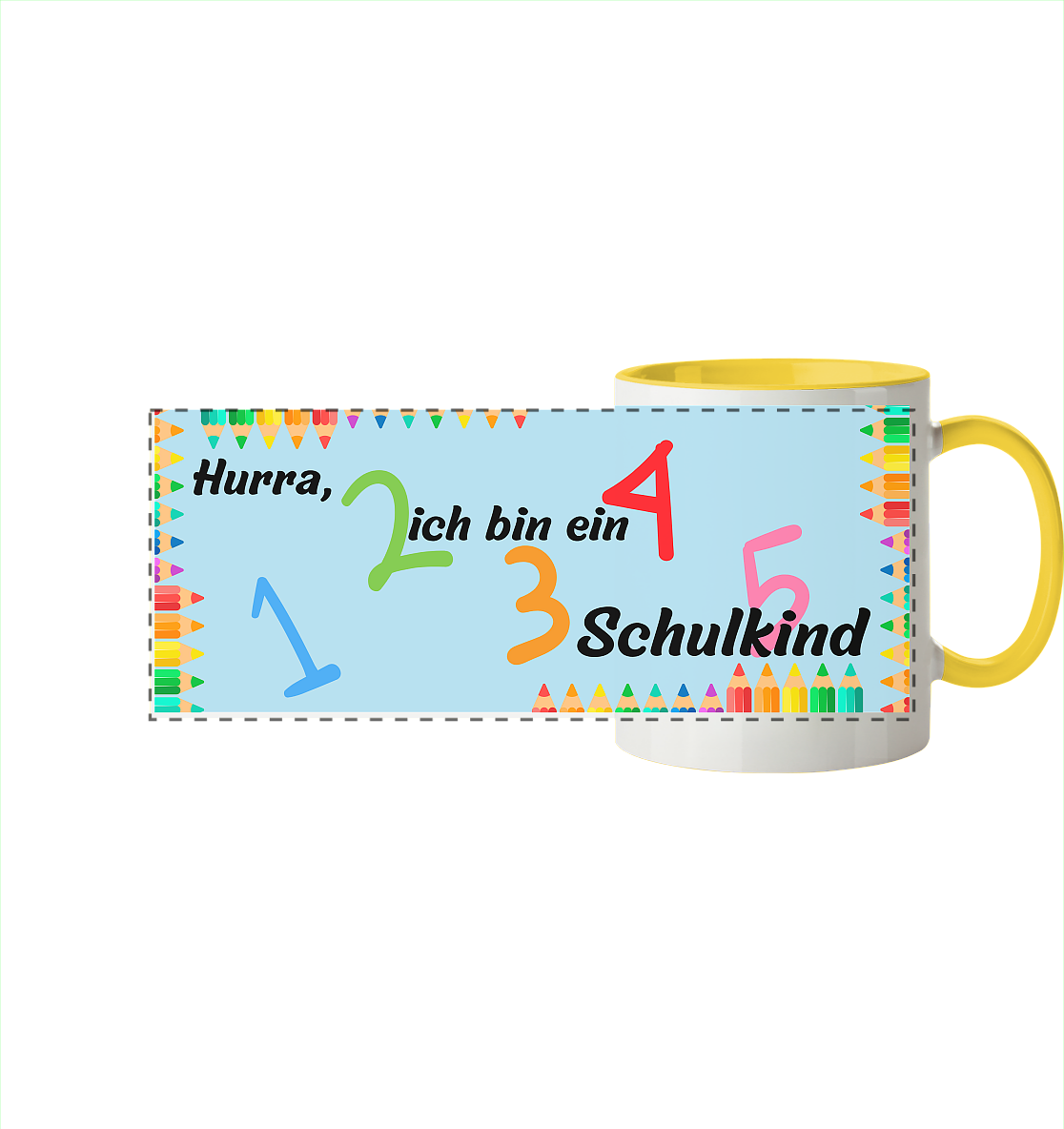 Schulanfang 2025 - Panorama Tasse zweifarbig