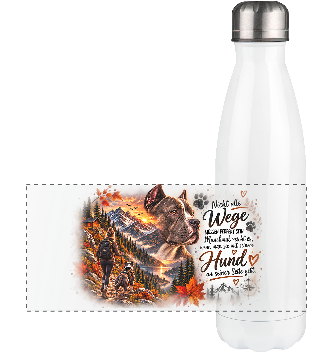 Dog Liebe Amstaff - Panorama Thermoflasche 500ml