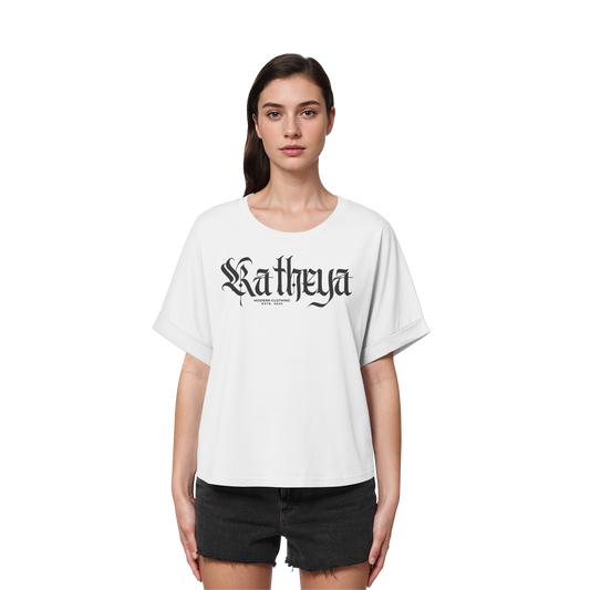 Katheya-Kaligraphi - Womens Organic Rolled Sleeves T-Shirt
