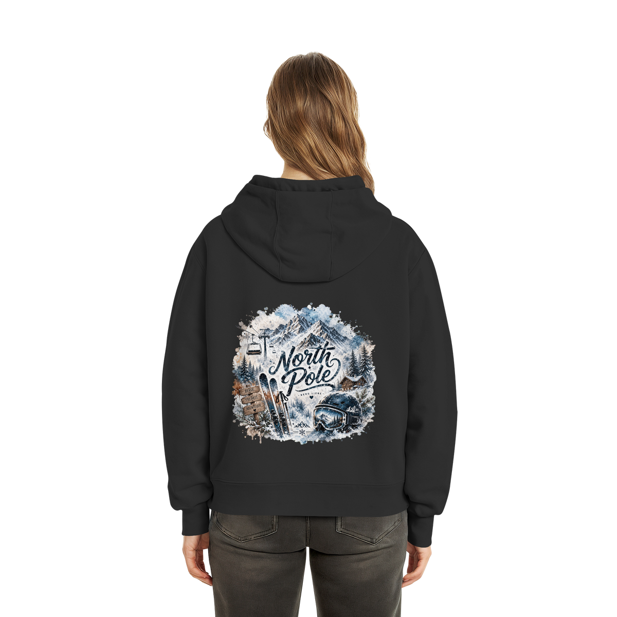 North Pole Ski - Fluffy Boxcut Hoodie