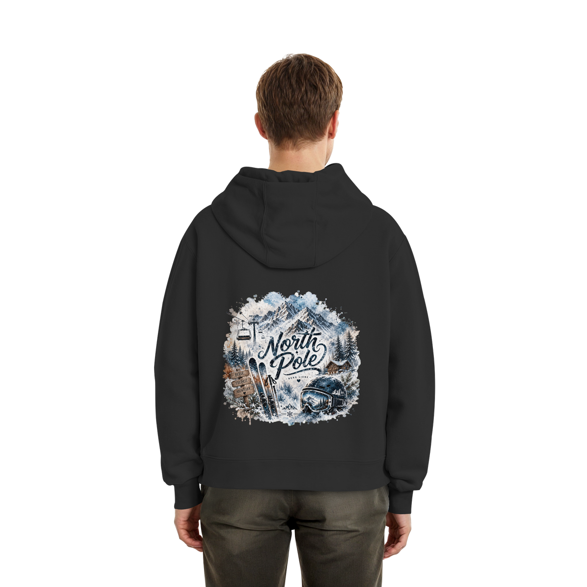 North Pole Ski - Fluffy Boxcut Hoodie