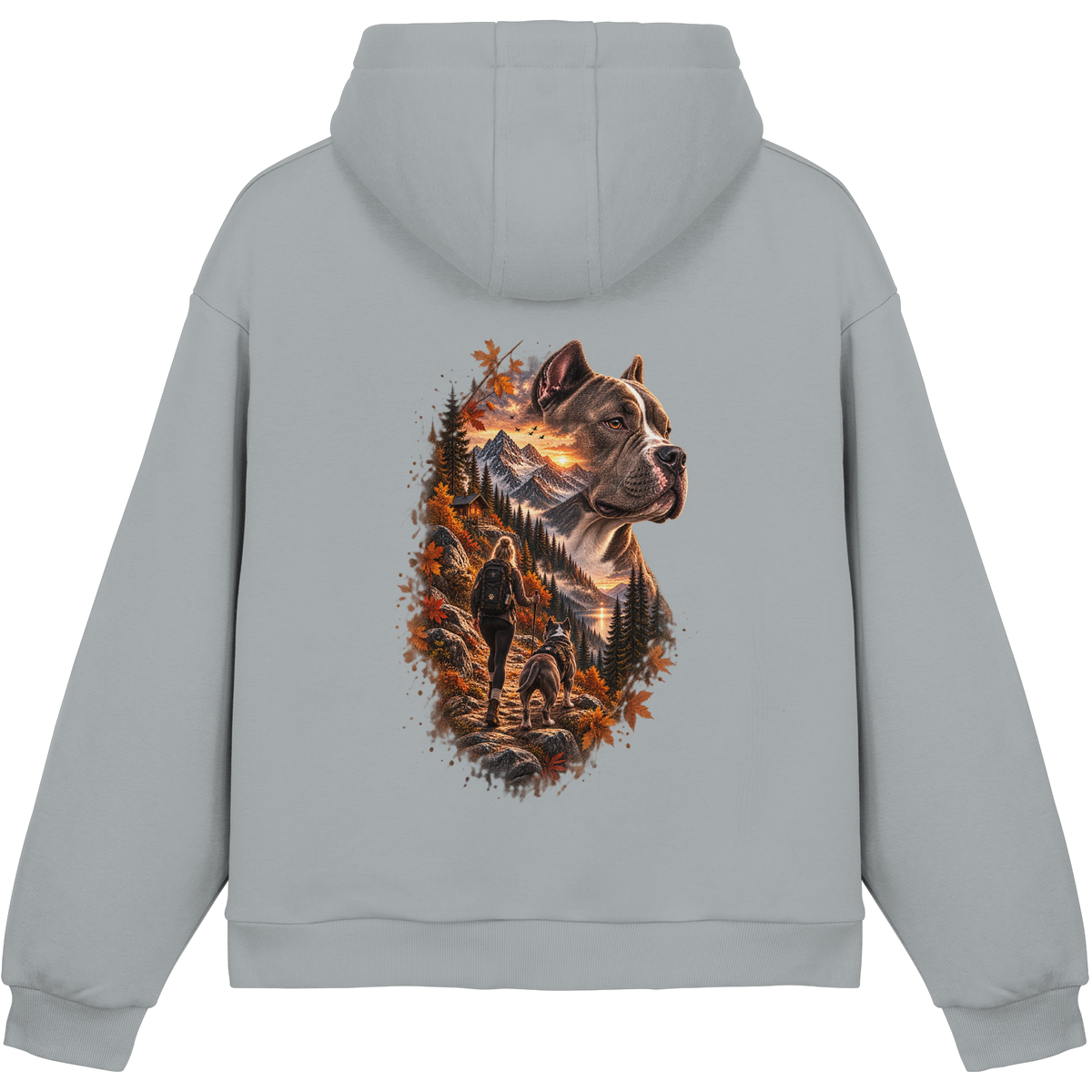 Dog Mountain Gray - Fluffy Boxcut Hoodie