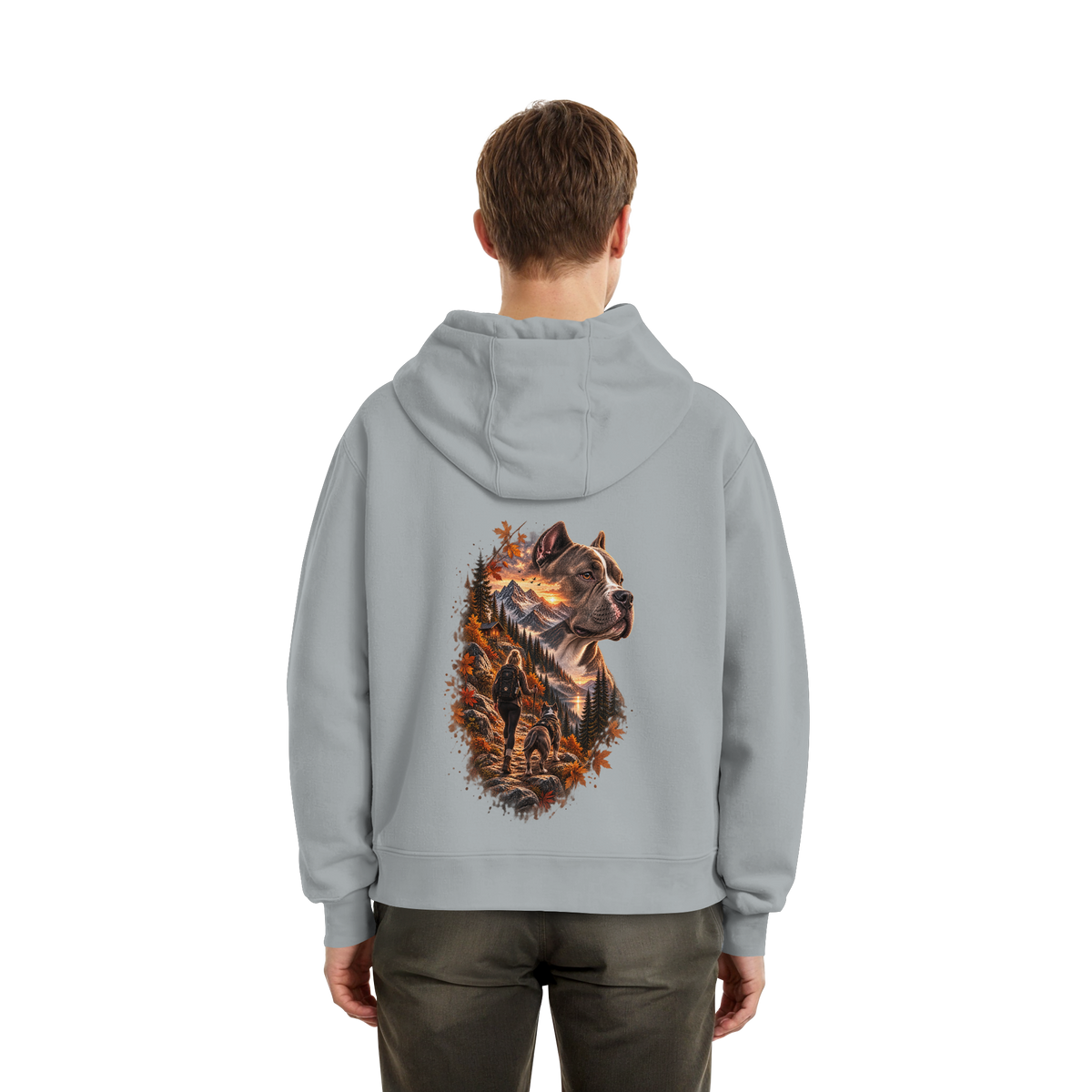 Dog Mountain Gray - Fluffy Boxcut Hoodie