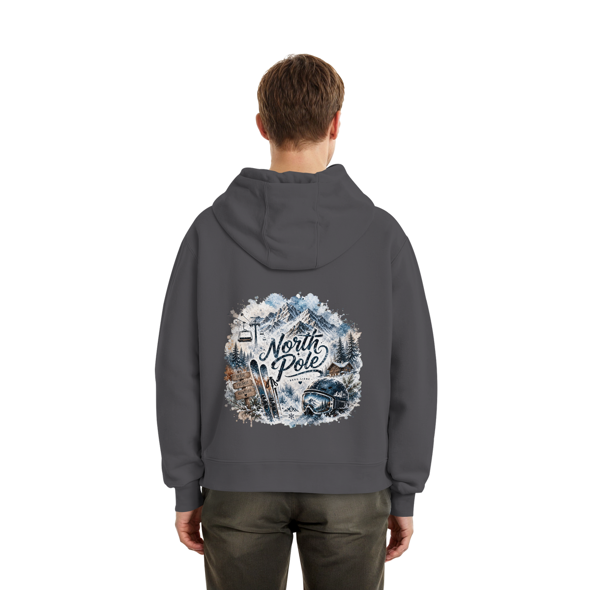 North Pole Ski - Fluffy Boxcut Hoodie