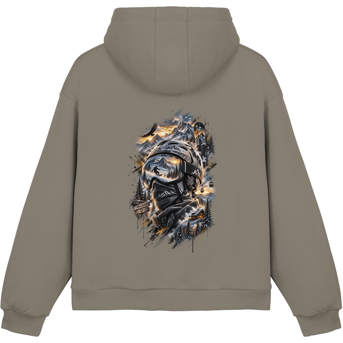 Ski Mountain - Fluffy Boxcut Hoodie