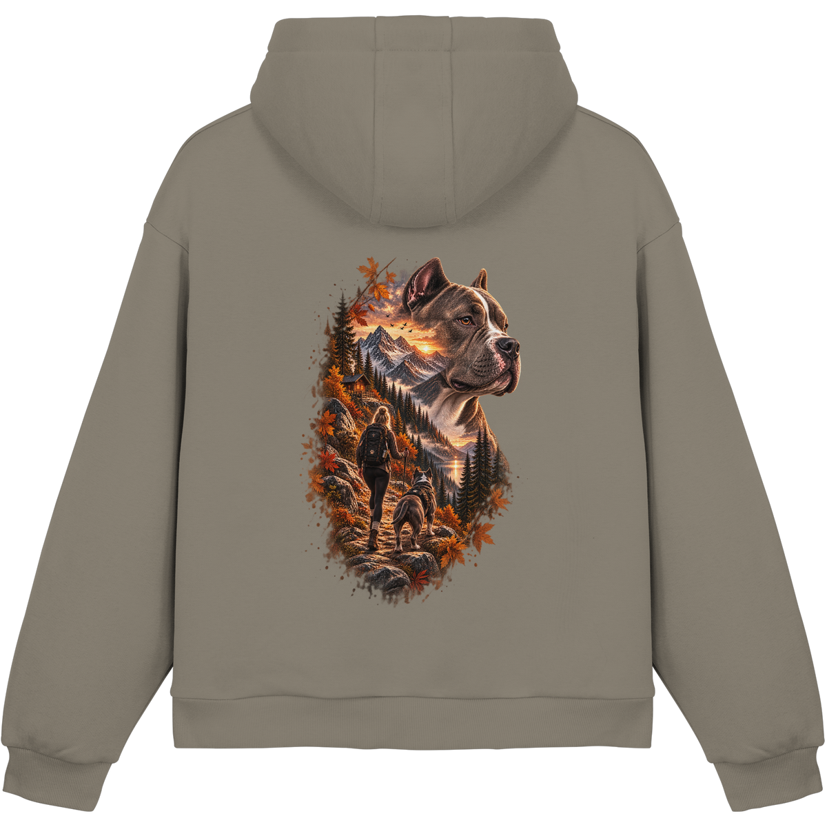 Dog Mountain Gray - Fluffy Boxcut Hoodie