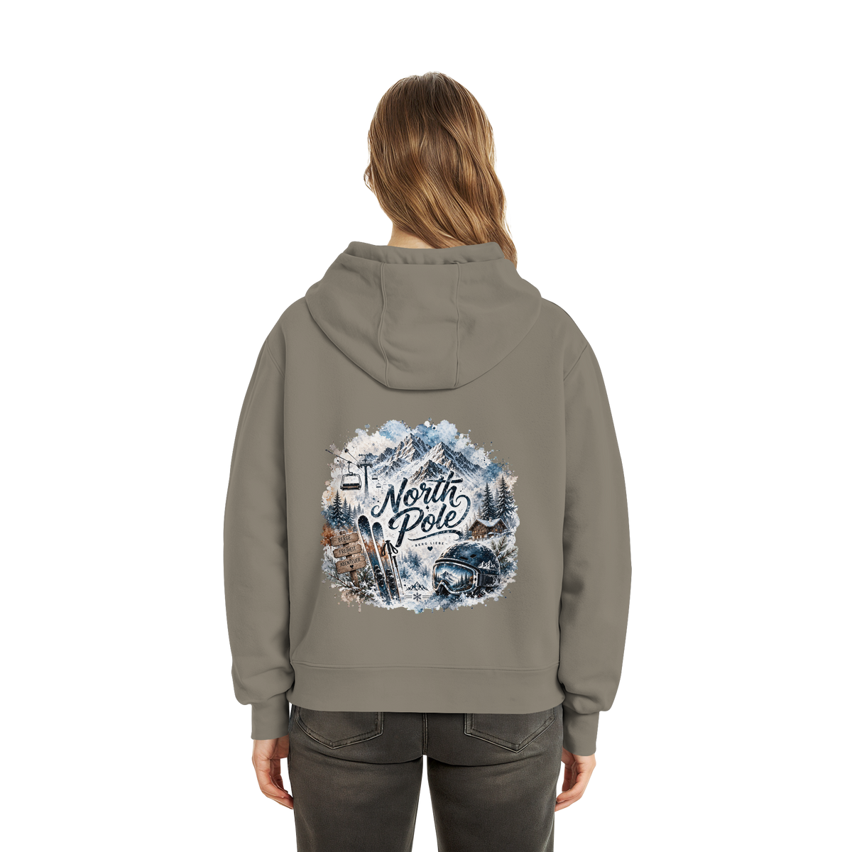 North Pole Ski - Fluffy Boxcut Hoodie