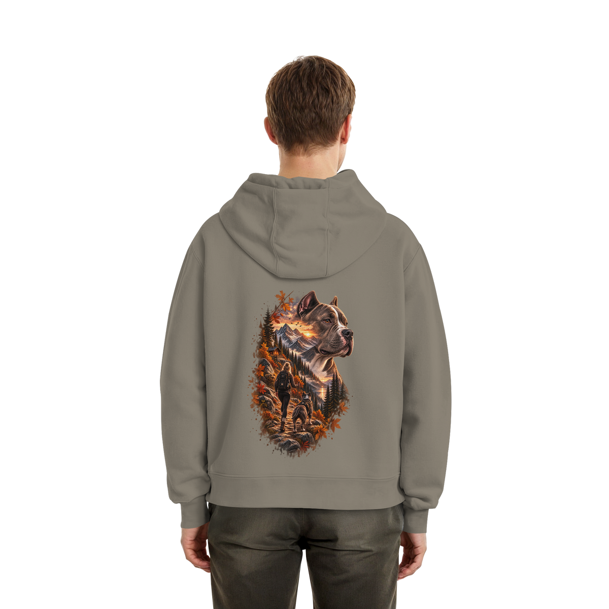 Dog Mountain Gray - Fluffy Boxcut Hoodie