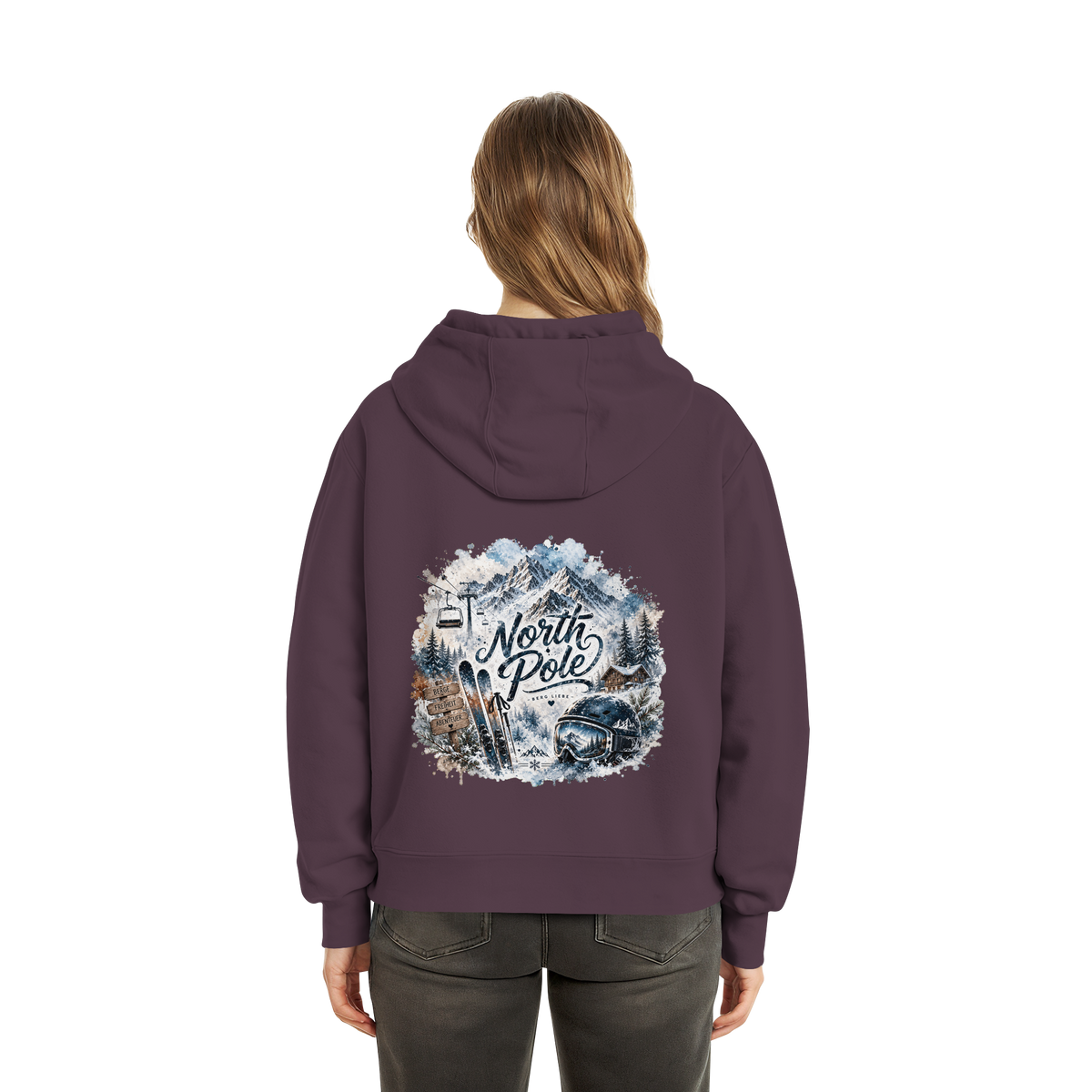 North Pole Ski - Fluffy Boxcut Hoodie