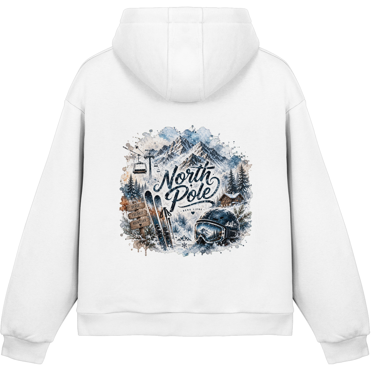 North Pole Ski - Fluffy Boxcut Hoodie
