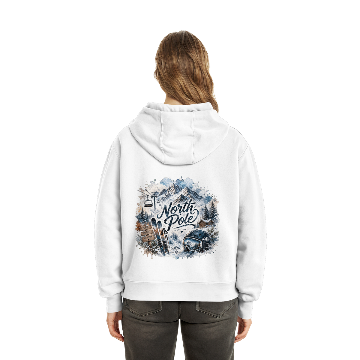 North Pole Ski - Fluffy Boxcut Hoodie