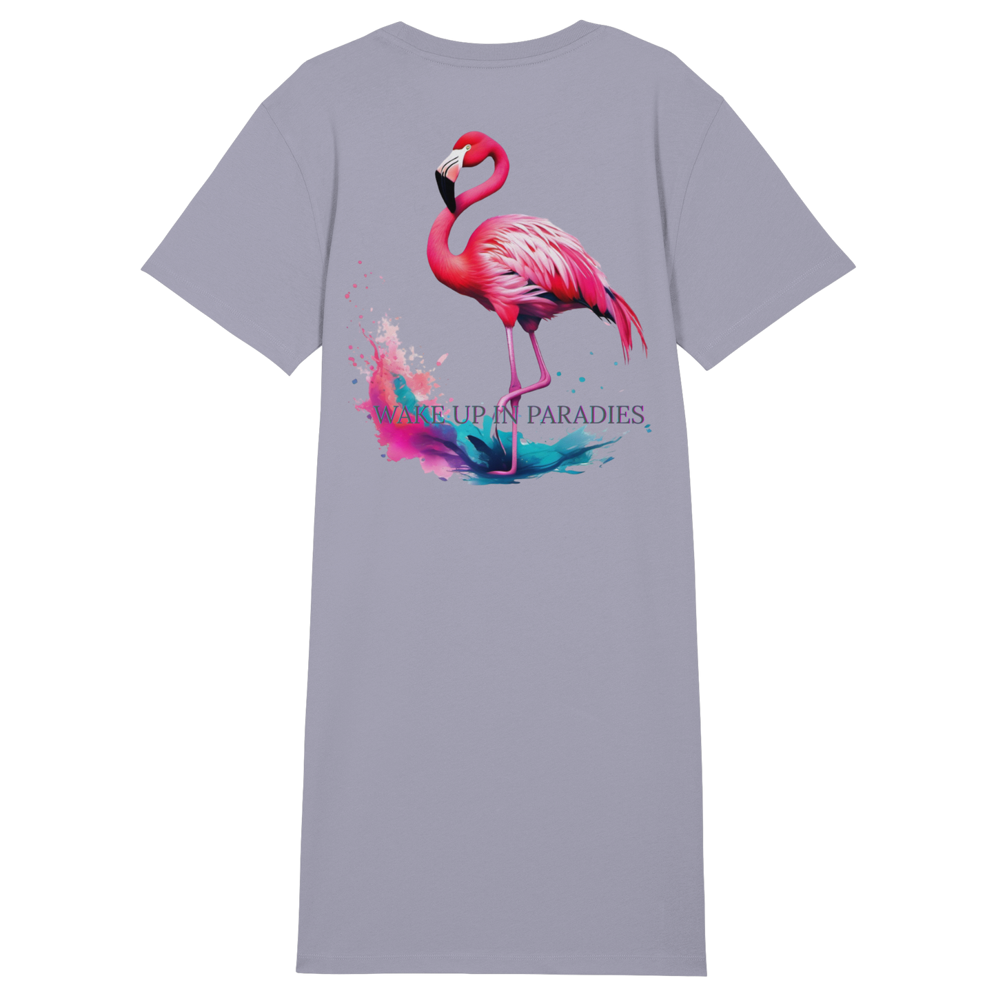 Ladys Flamingo LongShirt - Ladies Organic Shirt Dress