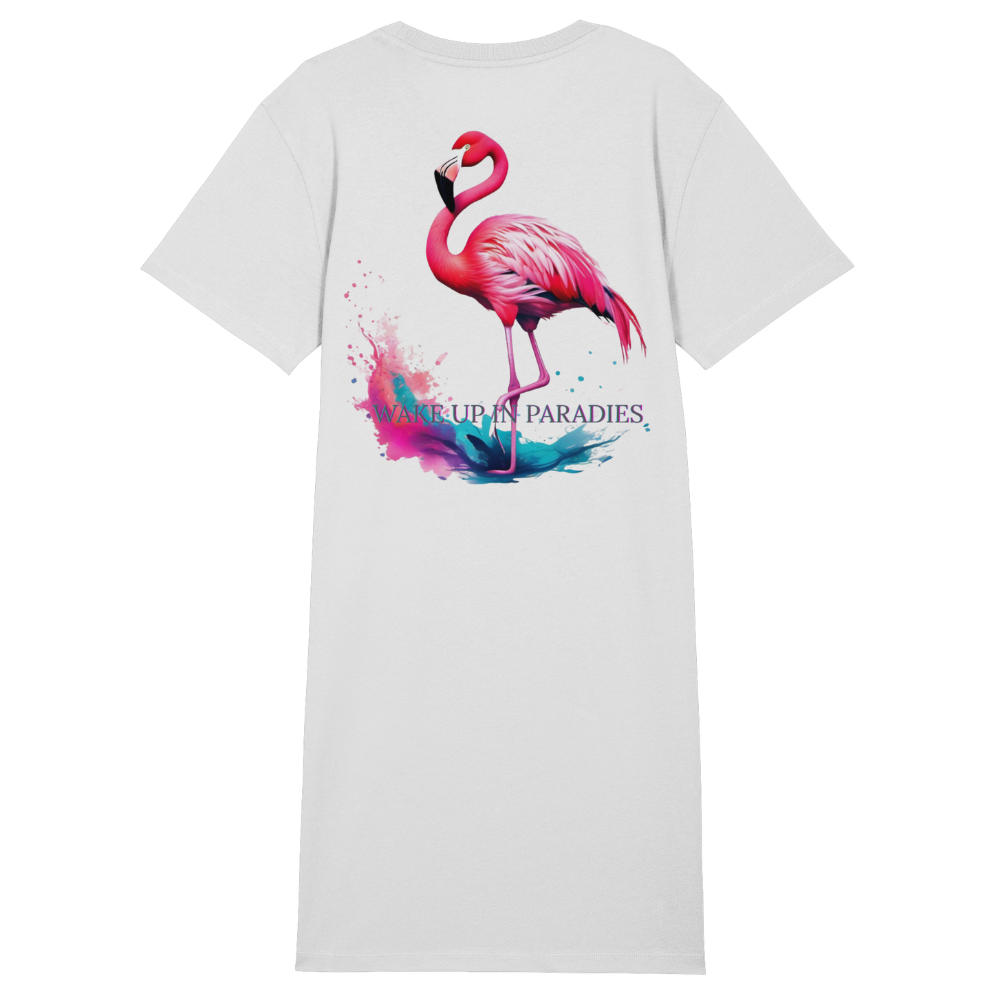 Ladys Flamingo LongShirt - Ladies Organic Shirt Dress