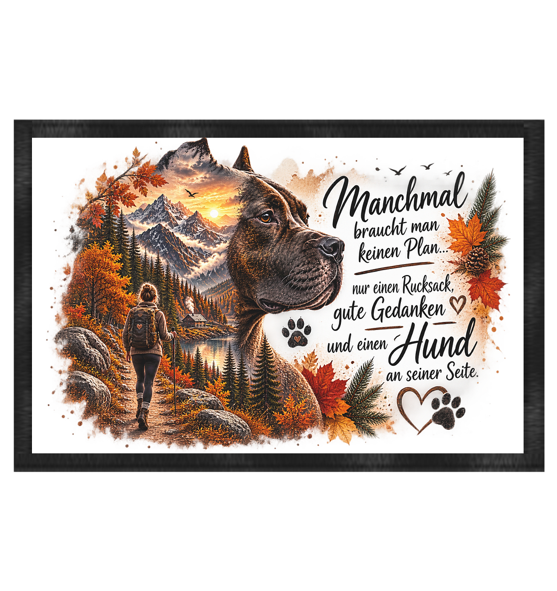 Amstaff- Liebe - Fußmatte 60x40cm