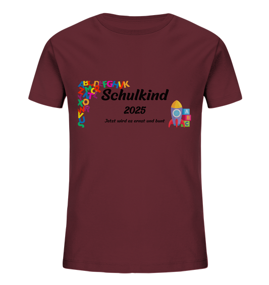 Schulanfang-Schulkind 2025 - Kids Organic Shirt