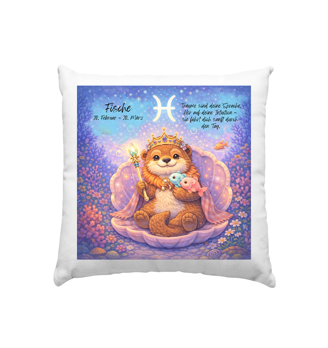 Horoskop Tasse Fische - Kissen 40x40cm