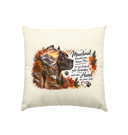 Amstaff- Liebe - Kissen natur 40x40cm