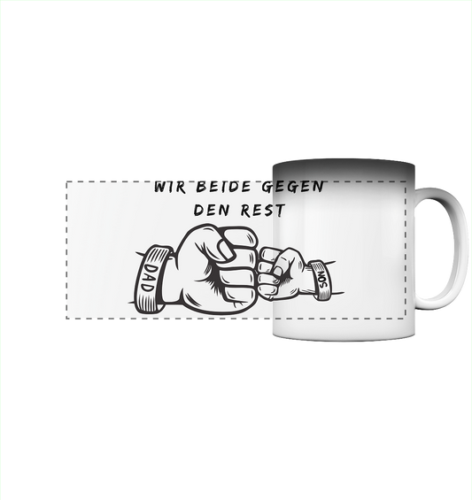 Vatertags Geschenk - Wir beide gegen den Rest - Panorama Magic Mug