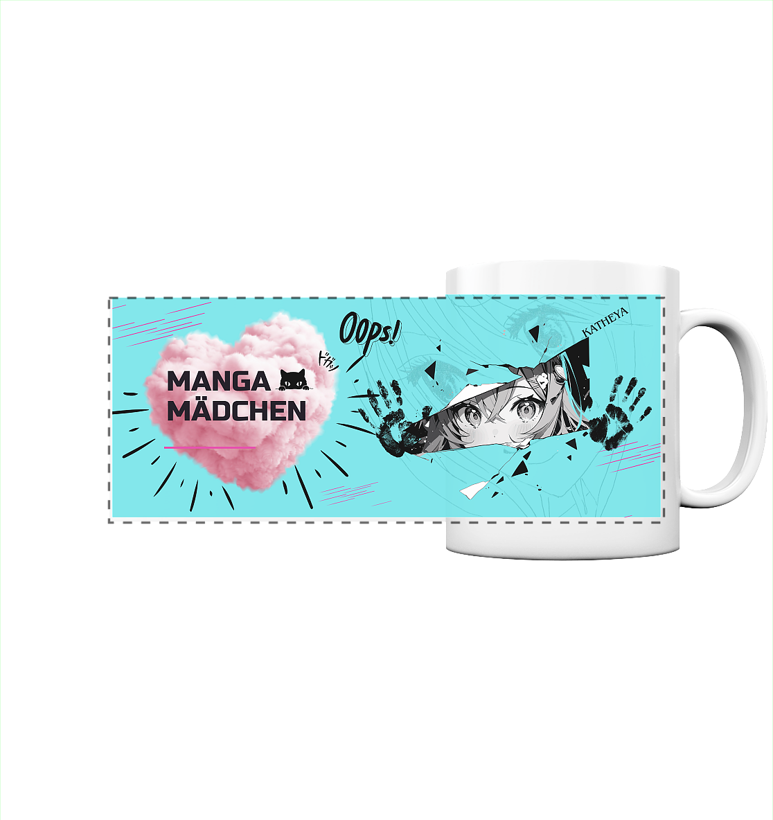 Manga Mädchen - Panorama Tasse