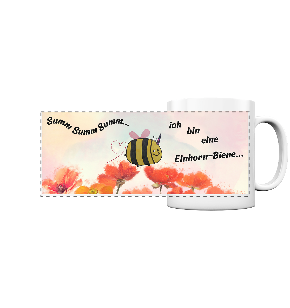 Summ Summ Ich bin eine Einhornbiene - Panorama Tasse