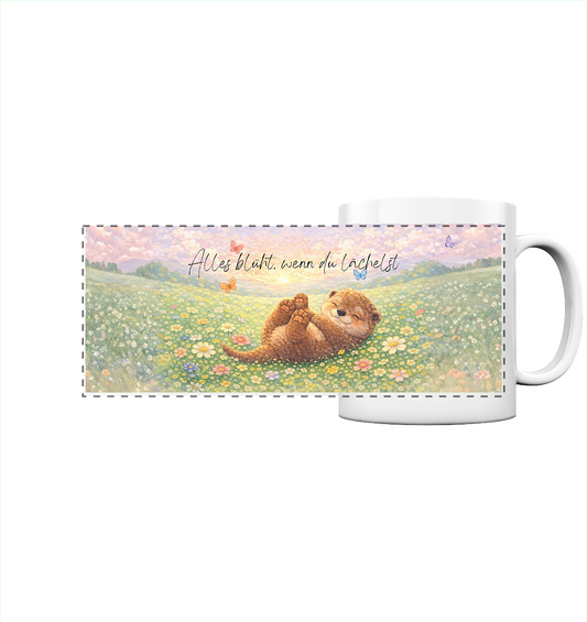 Alles blüht wenn du lächelst - Panorama Tasse